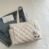 Bolsa de Algodão Ins Feminina 2025 Outono e Inverno Nova Acolchoada Grande Capacidade Bolsa Carteiro Tote Bag Bolsinha de Ombro para Trabalho Compras