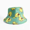 Sombrero de Pescador Pato Amarillo Celebridad de Internet, Sombrero de Sol Reversible Vintage con Protección Solar, Sombrero de Cubo Hip-Hop Versátil para Exteriores Unisex