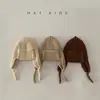 Gorro de Protección para Oídos Infantil Estilo Otoño e Invierno Color Sólido Gorro Lei Feng Moda de Invierno para Viajes de Bebé Sombrero de Punto