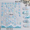Pegatinas de Arte para Uñas de Conchas Marinas de Verano al por Mayor Semitransparentes en Relieve Estrella de Mar 3D Concha Pegatinas de Uñas Dopamina Decoración