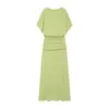 Roupas Femininas 2026 Verão Novo Estilo Moda Europeia e Americana Simples Emagrecedor Fluido Vestido Longo 1334940