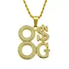 Colar com pingente de símbolo de letra de diamante da moda masculina hip-hop europeu e americano acessórios pingente fabricantes atacado