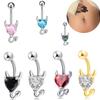Atacado do Fabricante Joias de Piercing Transfronteiriças Novas Parafuso de Umbigo Diabinho Sexy Zircônia Amor Anel de Umbigo Personalização