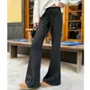 Pantalones de Arroz Glutinoso Versión Estrecha con Cordón Pantalones Deportivos Casuales Ligeramente Acampanados Largos Otoño Nuevo Cintura Alta Caída Adelgazantes Pantalones de Yoga para Mujer