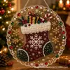 Decoración Colgante de Corona de Santa de Nuevo Producto Transfronterizo Adorno Acrílico DIY de Santa Claus Navideño