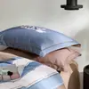Juego de ropa de cama de cuatro piezas de algodón puro de alta calidad, alto número de hilos, engrosado, cepillado, 100% algodón, sábana, funda de edredón, funda de almohada, ropa de cama para todas las estaciones