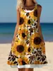 2024 Nuevo Producto de Exportación Transfronteriza Europeo y Americano para Mujer Falda Midi de Balancín Grande Estampada de Mariposa sin Mangas de Verano Estilo Callejero Holgada