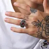 Nova anel masculino estilo indiano retrô punk gema titânio aço ins personalidade hip hop moda anel atacado