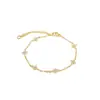 Pulsera Delgada de Latón Europeo y Americano con Circonita de Trébol de Cuatro Hojas para Verano, Apilable, Lujo Ligero, Nicho, Exquisita, con Sentido de Alta Gama, Venta Directa de Fábrica