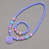 Colar Infantil Mais Vendido Transfronteiriço, Doce Flor Rosa Estilo Coreano Pérola de Fada Pingente de Joia, Acessório para Loja de Roupas Infantis