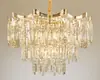 Lustre de cristal de luxo leve estilo francês para sala de estar, luz principal moderna para hall, corredor, villa, sala de jantar de alto padrão e iluminação de quarto