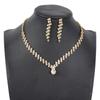Nueva joyería de moda transfronteriza, collar de diamantes exagerados con borlas y pendientes de diamantes de imitación, venta directa de fábrica de dos piezas