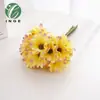 Ramo de Girasoles Artificiales de Colores de Otoño Más Vendido Transfronterizo, Accesorios de Fotografía para Arreglos Florales del Hogar, Ramo de Flores Artificiales Falsas al por Mayor