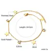Venta Caliente Europea y Americana Sencillo y de Alta Gama Tobillera de Acero Inoxidable y Oro de 18K Estilo Ins Joyería de Moda Personalizada Tobillera al por Mayor para Mujeres
