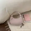Bolsa de Lona Fresca de Luna Creciente de Verano Bolso de Mano Pequeño Elegante para Mujer Estilo Nuevo Transfronterizo Moda Versátil Bolso Cruzado Bolso de Viaje