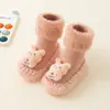 Calcetines para Bebé Forrados de Felpa y Engrosados Calcetines de Niños para Otoño e Invierno Calcetines Altos Antideslizantes de Dibujos Animados Calcetines de Piso para Bebé y Niño Pequeño
