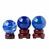 Bola de cristal azul natural fundido, adorno de bola de cristal para atraer la fortuna, bola de prosperidad y suerte, decoración de entrada de oficina