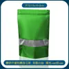 Bolsa autosellable de papel de aluminio de color con ventana esmerilada, para productos de snack, con cierre zip, bolsa de embalaje sellada, té de frutas deshidratadas, bolsa autosellante aluminizada