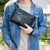 Bolso de mano para hombre personalizado con huella de mano de cuero de vaca genuino Bolso de hombre de nueva moda capa superior de cuero de vaca bolso de mano casual para hombre al por mayor