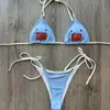 Moda praia feminina de verão sexy estilo europeu e americano, conjunto de biquíni com amarração no pescoço e múltiplas opções de estilo e designs únicos