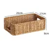Cesta de armazenamento tecida Armário doméstico Mesa de centro Fit Basket Roupas Lanches Caixa Imitação Rattan Woven Basket Estilo Europeu