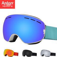 Óculos de esqui transfronteiriços de venda quente, camada dupla antiembaçante, óculos de neve esféricos grandes, cartão OTG, óculos de esqui para miopia