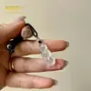 Pingente Buda de Gelo, Material de Cavalo, Pingente de Calcedônia Branca, Pingente de Jade Buda de Gelo Alto, Amuleto Buda Maitreya de Ágata Fluorescente Transparente Gelo