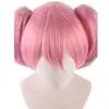 Cosplay Anime Chica Mágica Madoka Cabello Corto Peluca Kaname Madoka Lolita Pieza de Cabello Doble Cola de Caballo