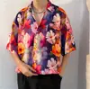 Camisa retro 2026 para hombre, ropa de verano, estilo Hong Kong, corte holgado, diseño de nicho, interesante top nuevo para hombre para usar sobre otras prendas