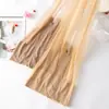 Meias calças de seda fiada no centro com entrepernas em T para mulheres, anti-puxões de verão, ultra finas, invisíveis, nas cores preta e nude, com ponta transparente