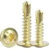 Tornillo de cabeza redonda con forma de cruz, de acero inoxidable 304/410, chapado en oro, con cabeza de disco y tornillo de cola de milano M4.8