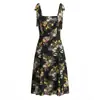 Vestido Largo Estilo Vacaciones Estampado Retro Francés con Tirantes Cintura Entallada Estilo Nuevo Primavera 2026