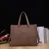 Bolsa Tote Masculina Estilo Coreano Horizontal Fashionável Versátil Bolsa de Couro Bolsa Transversal Tendência Bolsa de Ombro Masculina Bolsa Vintage