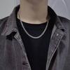 Collar de cadena cubana de acero de titanio resistente a la decoloración para mujer, estilo moderno, estilo hip hop urbano europeo y americano, cadena gruesa para sudadera, accesorios.