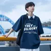 2026 Nueva Camiseta de Manga Corta para Hombre Verano Marca Americana de Moda Holgada de Media Manga Algodón Puro Superior Camiseta para Hombre de Verano