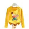 Camiseta de manga larga para niña, algodón puro, nueva y elegante para primavera y otoño 2026, top versátil para niños, camiseta básica para niñas para usar en capas
