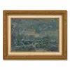 Campo de Van Gogh, Campo de Trigo, Casa de Campo, Paisaje de Orilla de Río Estilo Pintura al Óleo Marco Dorado Retro Entrada de Sala de Estar Pintura Decorativa Enmarcada Arte de Pared