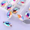 Folha de salgueiro plana fivela mão costura diamante acessórios de vestuário jóias DIY cor fluorescente vidro plano diamante vestido de noiva acessórios atacado
