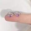 Sabor Cereja Prata 925 Banhada a Ouro 18K Inlaid Zircônia Rosa Fivela de Orelha Brincos de Design de Nicho de Luxo Leve Brincos