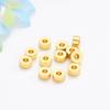 Banhado a ouro 18K preserva-cor espaçador conta redonda reta patch pulseira DIY colar junta com contas acessórios de joia