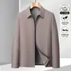 Chaqueta de hombre de alta calidad, nuevo estilo de otoño, para papás de mediana edad, con cuello de solapa, abrigo ejecutivo casual de negocios para hombres