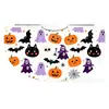 Capa Morada de Halloween Hecha a Medida de Fábrica con Diseños Impresos de Calabaza y Fantasma, Capa Infantil con Tela de Araña para Atar