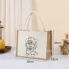 Bolsa de Lienzo para Graffiti DIY Infantil con Dibujo Lineal Pintado a Mano, Patrón de Logo, Bolsa de Compras de Lino Sin Estampar Venta al por Mayor