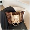 Bolso de Gran Capacidad con Estampado de Leopardo para Mujer 2024 Nueva Moda Otoño e Invierno Versátil Casual Bolso de Hombro Bolso Tote para Viaje/Trabajo con Oso