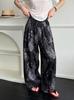 Juzhi Verano Nuevo Estampado de Tinta China Casual Pantalones Anchos Relajados Frescos Protección Solar 25111