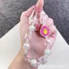 Cuentas de Cristal Rombo Fantasía Cadena para Teléfono Móvil Accesorios de Bolsos de Flores Coloridas Colgante Llavero Colgante Súper Hada con Cuentas