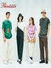 Shida Printstar camiseta japonesa de manga corta y cuello redondo de algodón puro, holgada, marca de moda de comercio exterior, blanca con estampado para hombre y mujer
