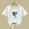 2381# Camiseta de Manga Curta para Meninos Grande Infantil Meia-manga Verão Algodão Top Verão Nova Roupa Infantil