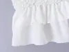 Al por mayor Verano 2026 Nuevos Productos Estilo Europeo y Americano Ropa para Mujer Blanco Cuadros Plisado Pequeño Top de Tirantes 26943