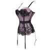 Ropa Interior Sexi Deseo Puro Encaje Morado Pecho Pequeño Gran Coquetería Tirante Uniforme de las Spice Girls Pijama Atractivo Traje Cabello